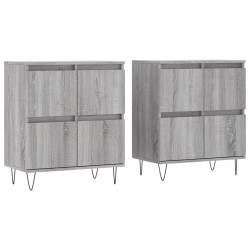 vidaXL Aparadores 2 uds madera contrachapada gris Sonoma