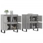 vidaXL Aparadores 2 piezas madera contrachapada gris Sonoma