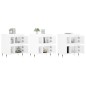 vidaXL Aparadores 3 uds madera contrachapada blanco brillo vidaXL Aparadores 3 uds madera contrachapada blanco brillo