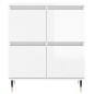 vidaXL Aparadores 3 uds madera contrachapada blanco brillo vidaXL Aparadores 3 uds madera contrachapada blanco brillo