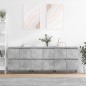 vidaXL Aparadores 3 uds madera contrachapada gris hormigón vidaXL Aparadores 3 uds madera contrachapada gris hormigón