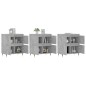 vidaXL Aparadores 3 uds madera contrachapada gris hormigón vidaXL Aparadores 3 uds madera contrachapada gris hormigón