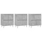 vidaXL Aparadores 3 uds madera contrachapada gris hormigón vidaXL Aparadores 3 uds madera contrachapada gris hormigón