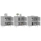 vidaXL Aparadores 3 uds madera contrachapada gris hormigón vidaXL Aparadores 3 uds madera contrachapada gris hormigón