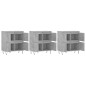 vidaXL Aparadores 3 uds madera contrachapada gris hormigón vidaXL Aparadores 3 uds madera contrachapada gris hormigón