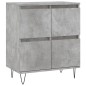 vidaXL Aparadores 3 uds madera contrachapada gris hormigón vidaXL Aparadores 3 uds madera contrachapada gris hormigón