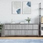 vidaXL Aparadores 3 uds madera contrachapada gris Sonoma vidaXL Aparadores 3 uds madera contrachapada gris Sonoma