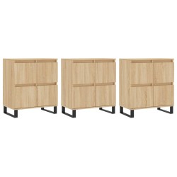 vidaXL Aparadores 3 uds madera contrachapada color roble sonoma