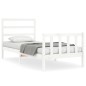 vidaXL Estructura de cama individual con cabecero madera maciza blanco vidaXL Estructura de cama individual con cabecero madera maciza blanco