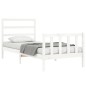 vidaXL Estructura de cama individual con cabecero madera maciza blanco vidaXL Estructura de cama individual con cabecero madera maciza blanco