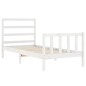 vidaXL Estructura de cama individual con cabecero madera maciza blanco vidaXL Estructura de cama individual con cabecero madera maciza blanco