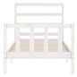 vidaXL Estructura de cama individual con cabecero madera maciza blanco vidaXL Estructura de cama individual con cabecero madera maciza blanco