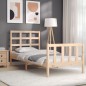 vidaXL Estructura de cama con cabecero madera maciza 100x200 cm vidaXL Estructura de cama con cabecero madera maciza 100x200 cm