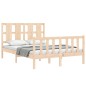 vidaXL Estructura de cama de matrimonio con cabecero madera maciza vidaXL Estructura de cama de matrimonio con cabecero madera maciza