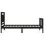 vidaXL Estructura de cama con cabecero madera maciza negro 100x200 cm vidaXL Estructura de cama con cabecero madera maciza negro 100x200 cm