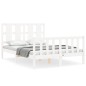 vidaXL Estructura de cama con cabecero madera maciza blanco 120x200 cm