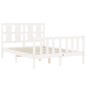 vidaXL Estructura de cama con cabecero madera maciza blanco 120x200 cm