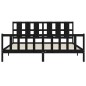 vidaXL Estructura de cama con cabecero madera maciza negro 180x200 cm