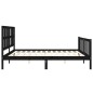 vidaXL Estructura de cama con cabecero madera maciza negro 180x200 cm