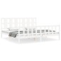 vidaXL Estructura de cama con cabecero madera maciza blanco 200x200 cm vidaXL Estructura de cama con cabecero madera maciza blanco 200x200 cm