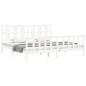 vidaXL Estructura de cama con cabecero madera maciza blanco 200x200 cm vidaXL Estructura de cama con cabecero madera maciza blanco 200x200 cm