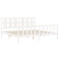 vidaXL Estructura de cama con cabecero madera maciza blanco 200x200 cm vidaXL Estructura de cama con cabecero madera maciza blanco 200x200 cm