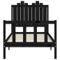 vidaXL Estructura de cama con cabecero madera maciza negro 90x190 cm