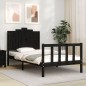 vidaXL Estructura de cama con cabecero madera maciza negro 100x200 cm vidaXL Estructura de cama con cabecero madera maciza negro 100x200 cm