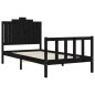 vidaXL Estructura de cama con cabecero madera maciza negro 100x200 cm vidaXL Estructura de cama con cabecero madera maciza negro 100x200 cm