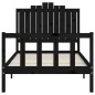 vidaXL Estructura de cama con cabecero madera maciza negro 100x200 cm vidaXL Estructura de cama con cabecero madera maciza negro 100x200 cm