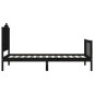vidaXL Estructura de cama con cabecero madera maciza negro 100x200 cm vidaXL Estructura de cama con cabecero madera maciza negro 100x200 cm