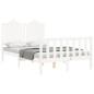 vidaXL Estructura de cama con cabecero madera maciza blanco 120x200 cm vidaXL Estructura de cama con cabecero madera maciza blanco 120x200 cm