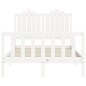 vidaXL Estructura de cama con cabecero madera maciza blanco 120x200 cm vidaXL Estructura de cama con cabecero madera maciza blanco 120x200 cm