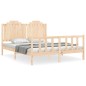 vidaXL Estructura de cama de matrimonio con cabecero madera maciza vidaXL Estructura de cama de matrimonio con cabecero madera maciza