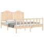 vidaXL Estructura de cama de matrimonio con cabecero madera maciza vidaXL Estructura de cama de matrimonio con cabecero madera maciza