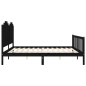 vidaXL Estructura de cama con cabecero madera maciza negro 200x200 cm vidaXL Estructura de cama con cabecero madera maciza negro 200x200 cm