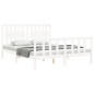 vidaXL Estructura de cama matrimonio con cabecero madera maciza blanco vidaXL Estructura de cama matrimonio con cabecero madera maciza blanco