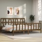 vidaXL Estructura cama y cabecero madera maciza marrón miel 200x200 cm vidaXL Estructura cama y cabecero madera maciza marrón miel 200x200 cm