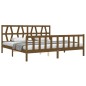 vidaXL Estructura cama y cabecero madera maciza marrón miel 200x200 cm vidaXL Estructura cama y cabecero madera maciza marrón miel 200x200 cm