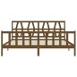 vidaXL Estructura cama y cabecero madera maciza marrón miel 200x200 cm vidaXL Estructura cama y cabecero madera maciza marrón miel 200x200 cm