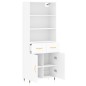 vidaXL Aparador alto madera contrachapada blanco 69,5x34x180 cm