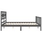 vidaXL Estructura de cama con cabecero madera maciza gris 160x200 cm