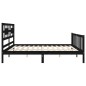 vidaXL Estructura cama de matrimonio con cabecero madera maciza negro vidaXL Estructura cama de matrimonio con cabecero madera maciza negro