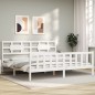 vidaXL Estructura de cama con cabecero madera maciza blanco 200x200 cm