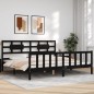 vidaXL Estructura de cama con cabecero madera maciza negro 200x200 cm vidaXL Estructura de cama con cabecero madera maciza negro 200x200 cm