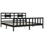 vidaXL Estructura de cama con cabecero madera maciza negro 200x200 cm vidaXL Estructura de cama con cabecero madera maciza negro 200x200 cm