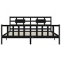 vidaXL Estructura de cama con cabecero madera maciza negro 200x200 cm vidaXL Estructura de cama con cabecero madera maciza negro 200x200 cm