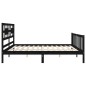 vidaXL Estructura de cama con cabecero madera maciza negro 200x200 cm vidaXL Estructura de cama con cabecero madera maciza negro 200x200 cm