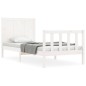 vidaXL Estructura de cama individual con cabecero madera maciza blanco vidaXL Estructura de cama individual con cabecero madera maciza blanco