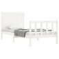 vidaXL Estructura de cama individual con cabecero madera maciza blanco vidaXL Estructura de cama individual con cabecero madera maciza blanco